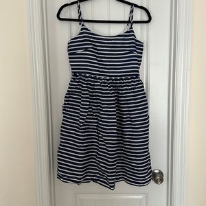 J Crew Navy & White Striped Dress